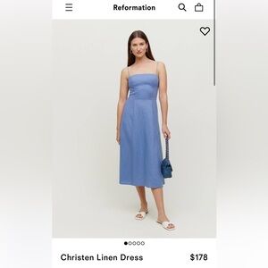 Reformation Christen Linen Dress in Dusk